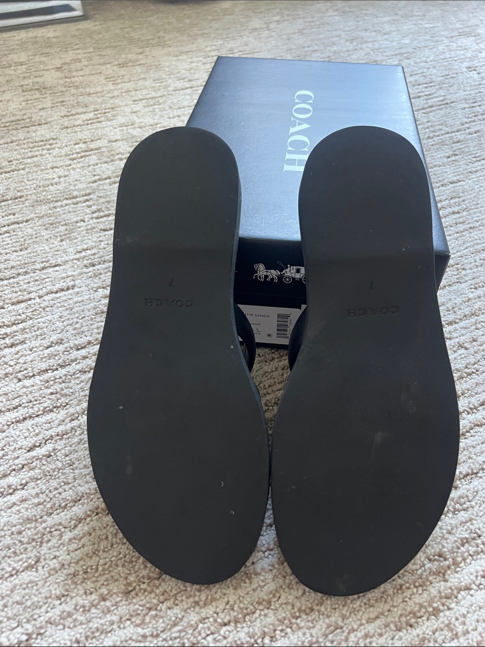 COACH Georgie Leather Slide Sandals - Picture 3 of 4